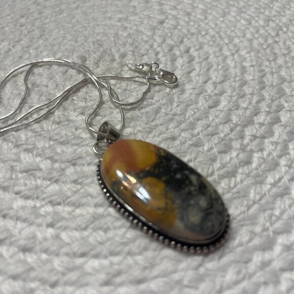 Rich MALIGANO JASPER Handmade Sterling 925 Pendant on Chain #769D - Picture 1 of 4